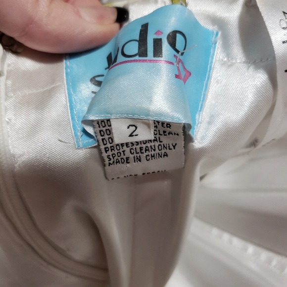 Green, black and gray pattern Prom Dress - Picture 2 of 7